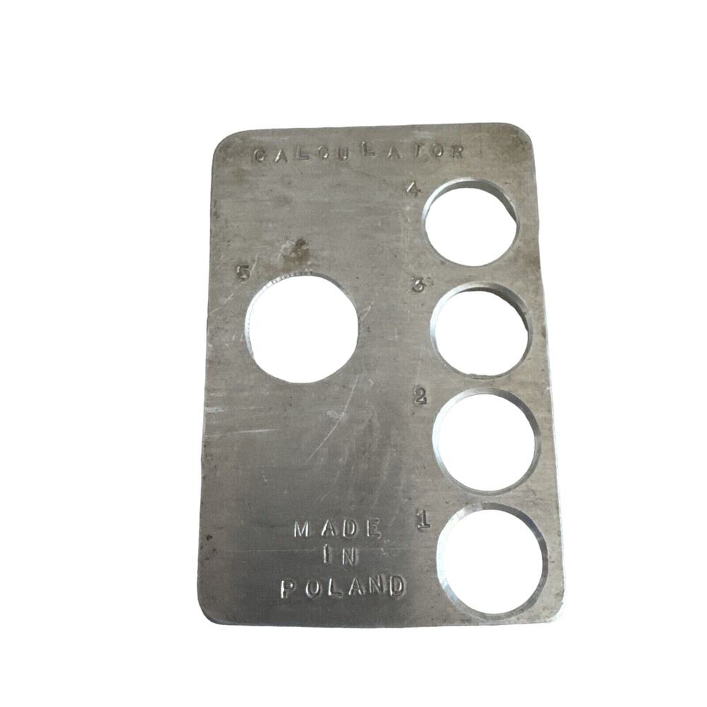 Metal Five Hole Calculator Made In Poland Bolt Drill Lug Template